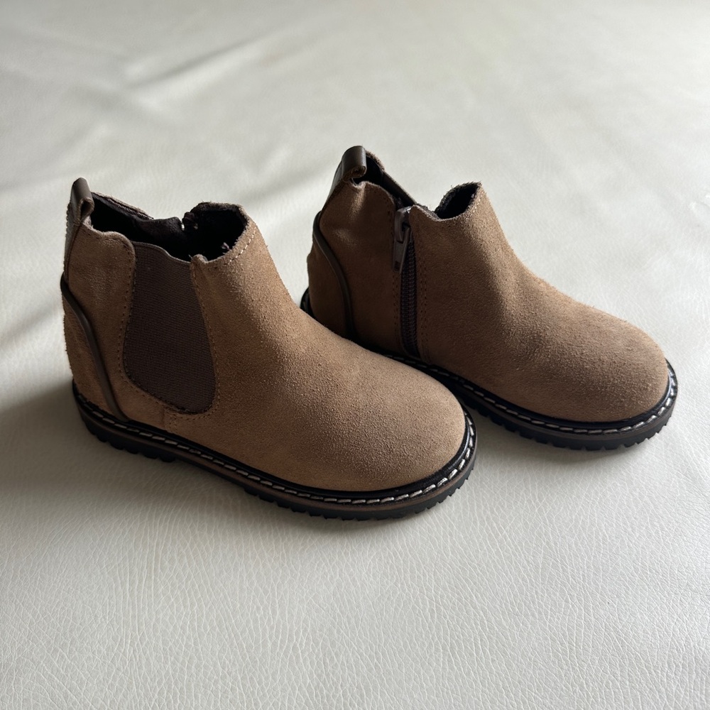 Zara Kids Leather Booties US 8